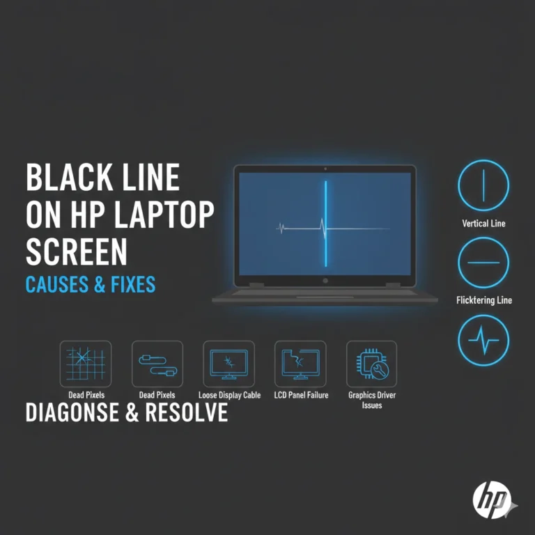 Black line on laptop screen hp