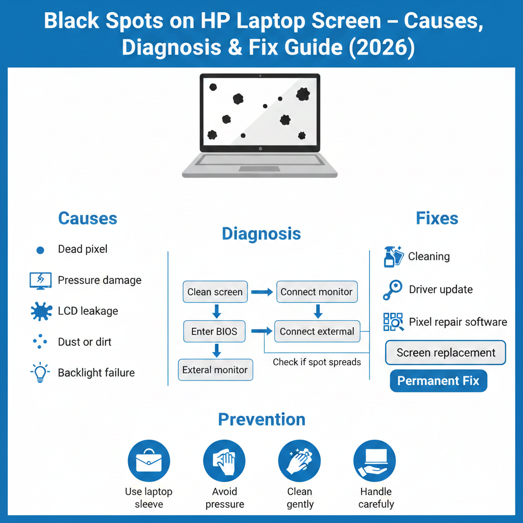Black spots on laptop screen hp (2)