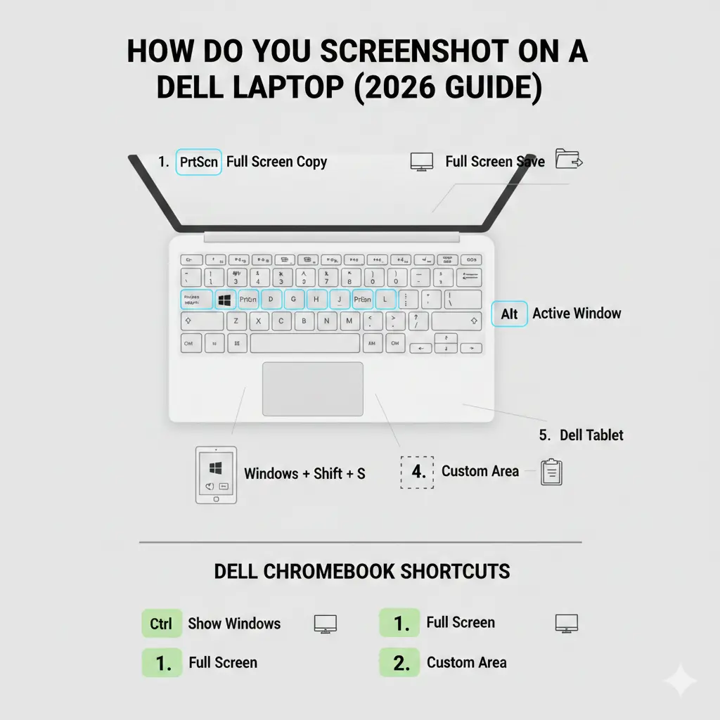 How do you screenshot on a dell laptop