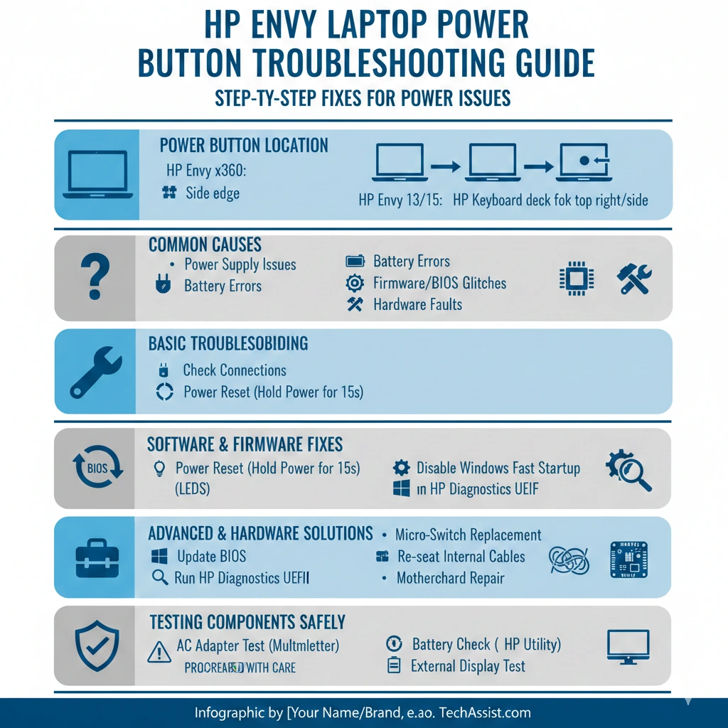 Hp envy laptop power button