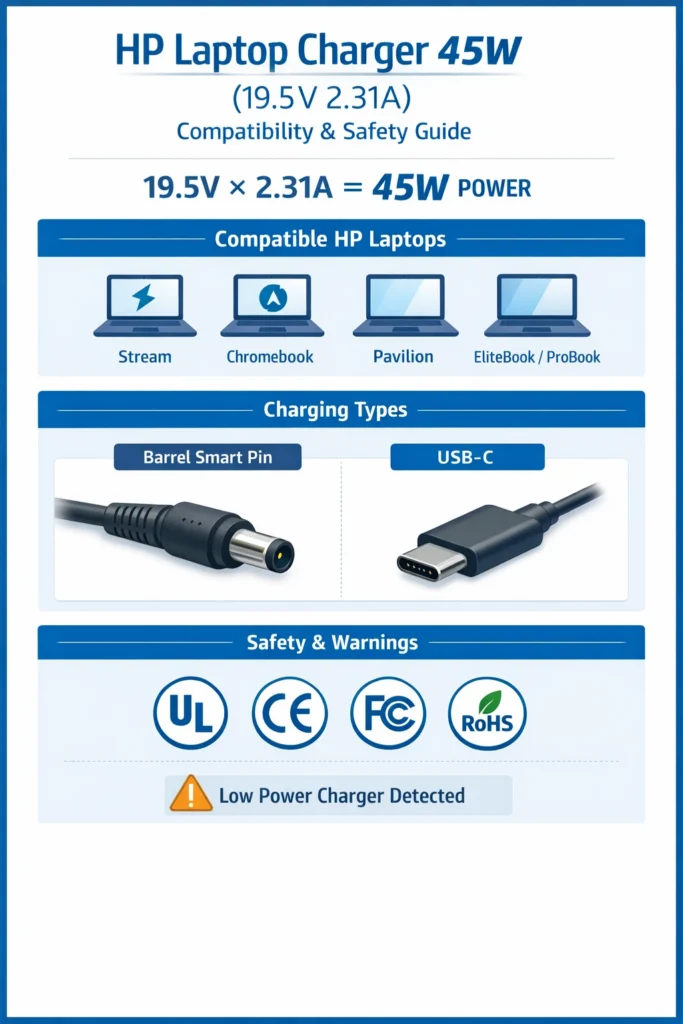Hp laptop charger 45w (2)