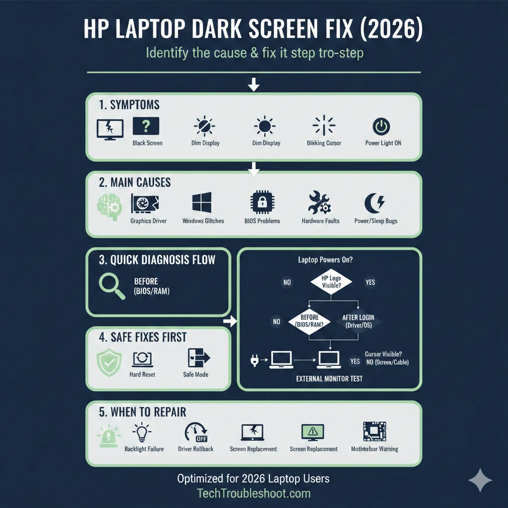 Hp laptop dark screen