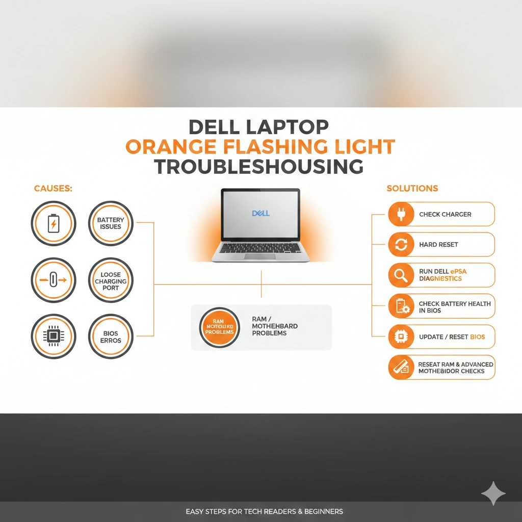 Orange flashing light on dell laptop (1)