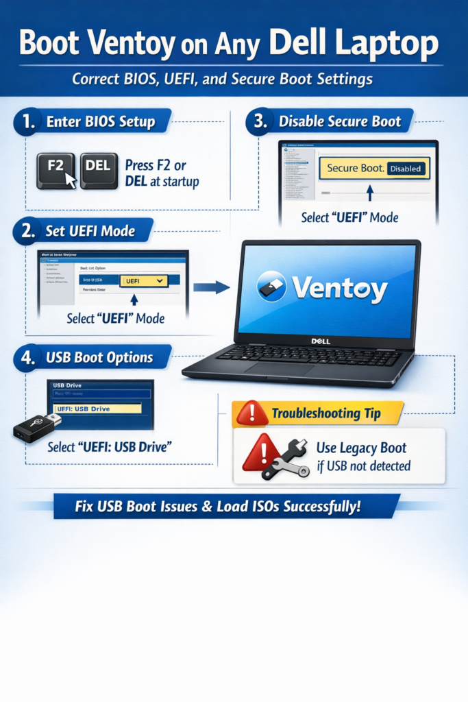 Ventoy boot in dell laptop
