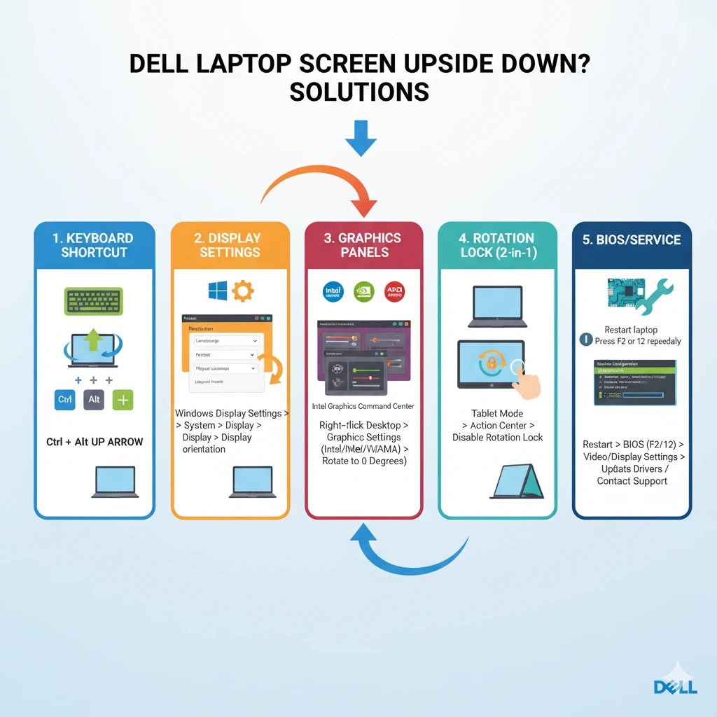 Dell laptop screen upside down