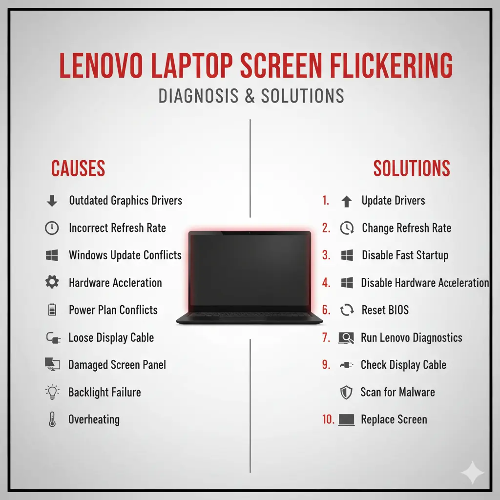 Flickering screen lenovo laptop