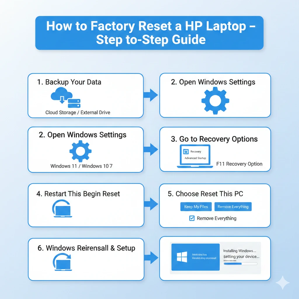 How to factory reset a hp laptop