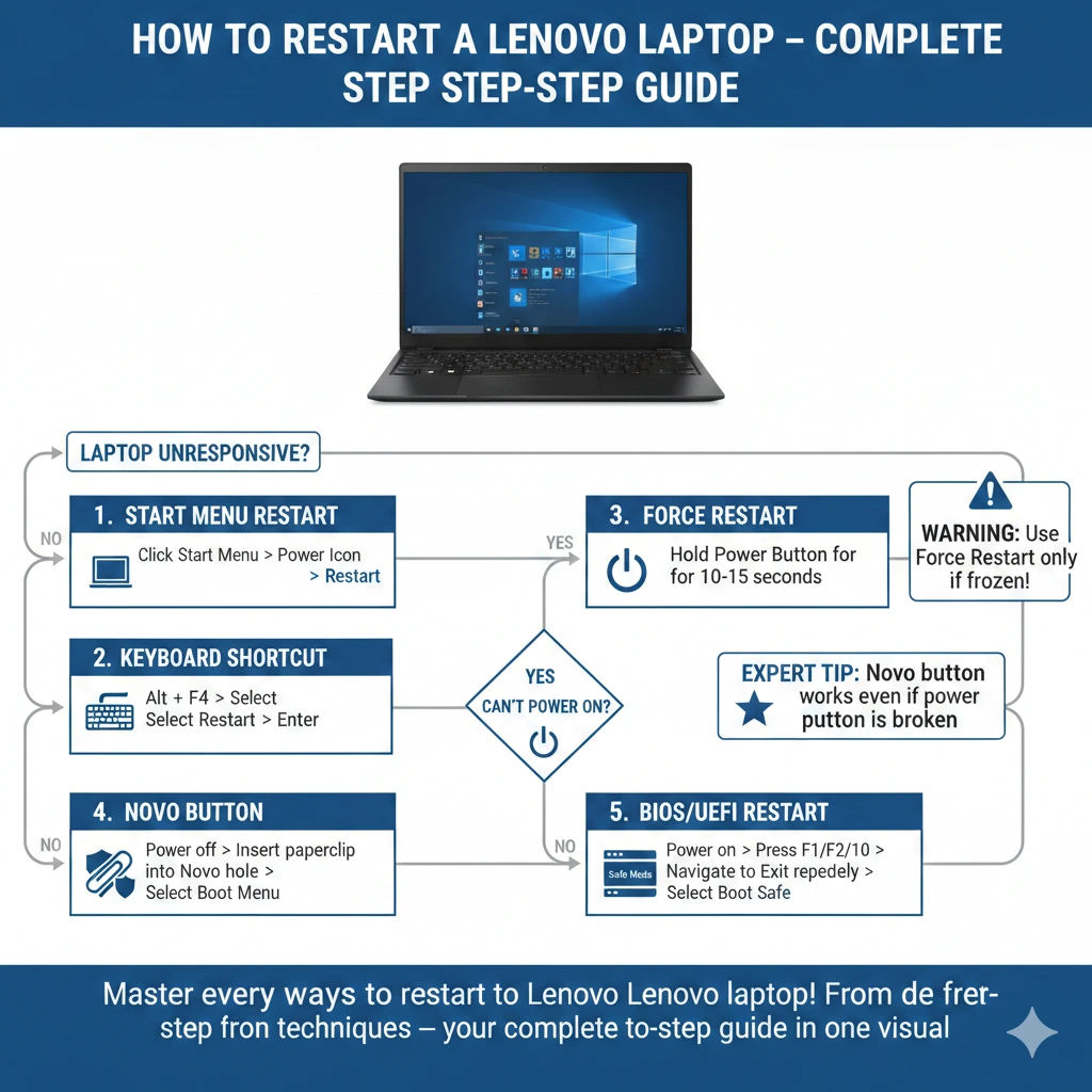 How to restart lenovo laptop