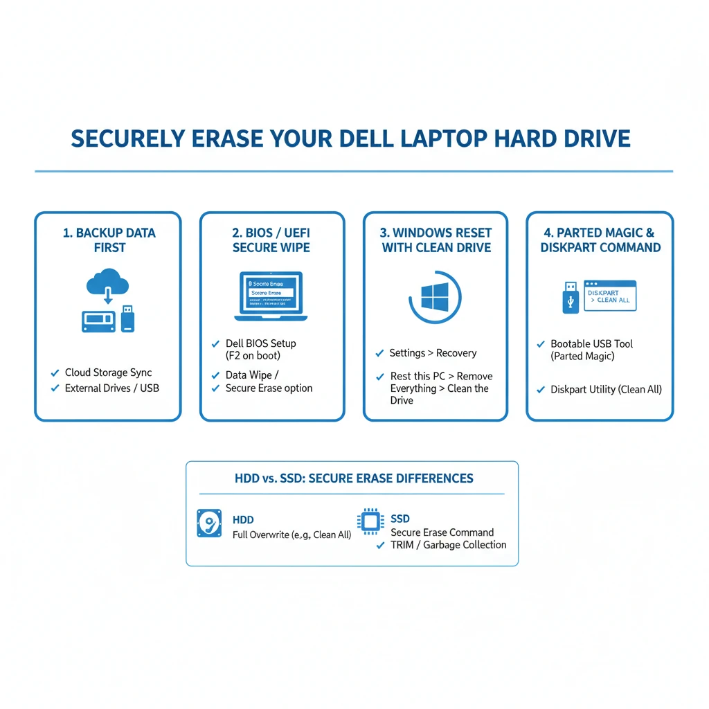 How to securely erase Dell laptop hard drive
