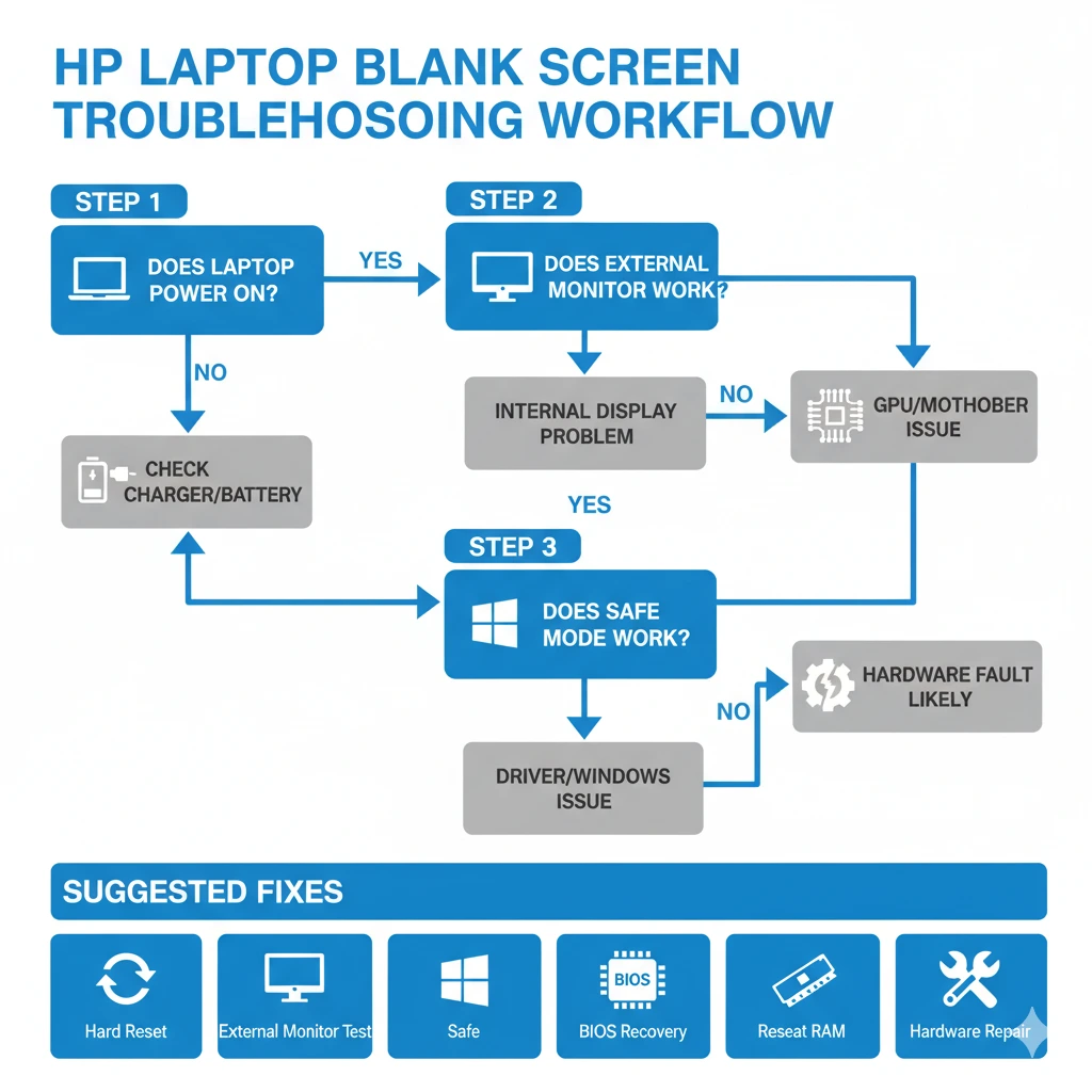 Hp laptop blank screen