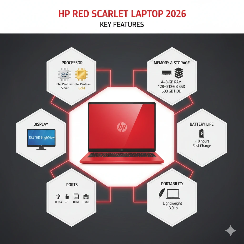 Hp red scarlet laptop