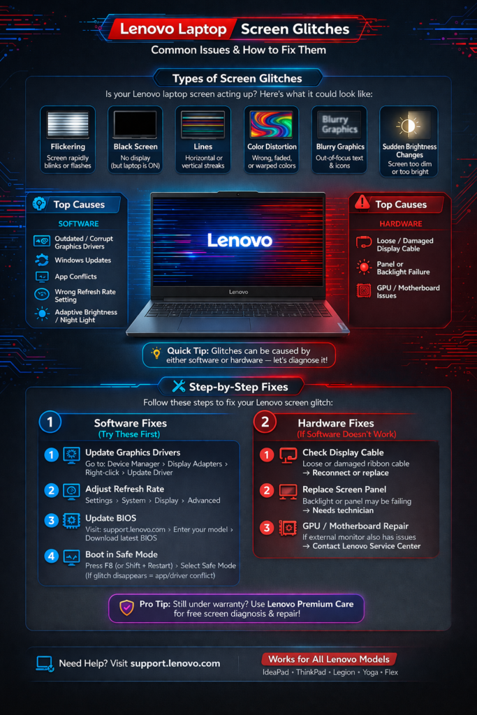 Lenovo laptop screen glitch