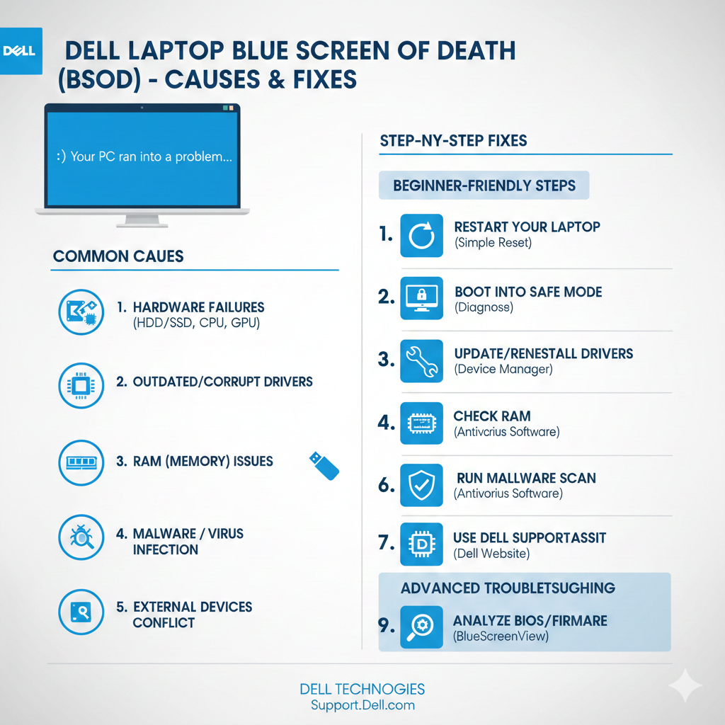 blue screen dell laptop