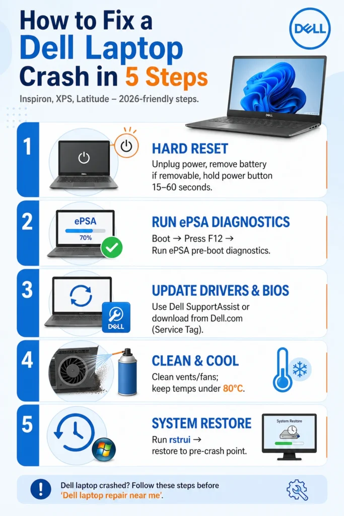 Dell laptop crashed