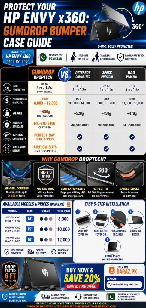 Gumdrop bumper case hp envy x360 laptop