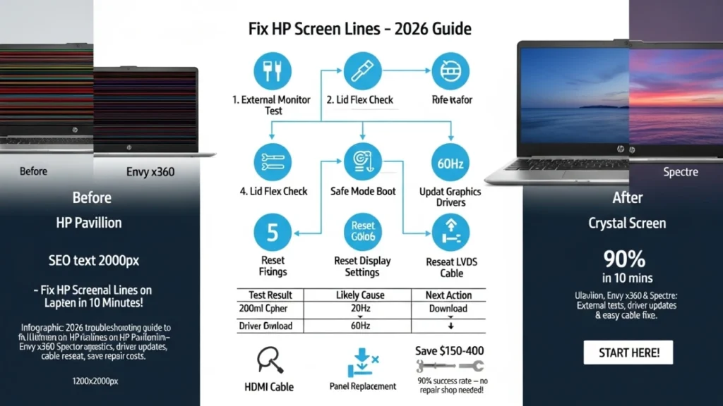 Horizontal line on laptop screen hp (2)