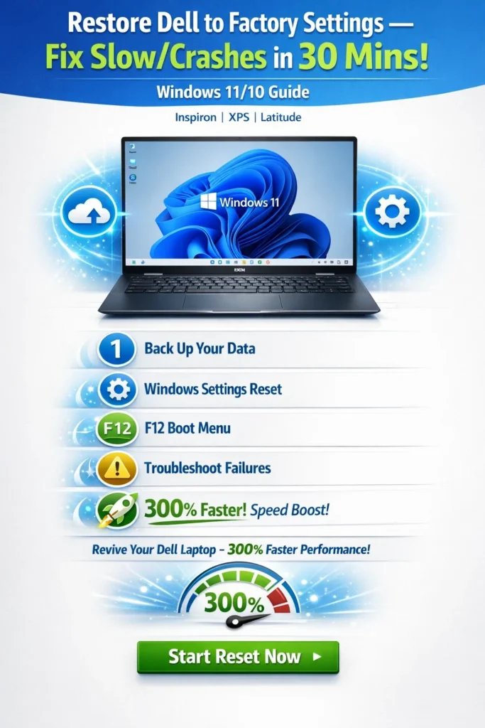 How do you restore a dell laptop to factory settings